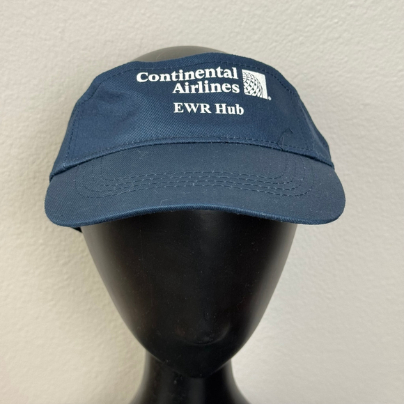 Continental Airlines Visor EWR Hub 100% Cotton OS Vintage - Picture 1 of 7